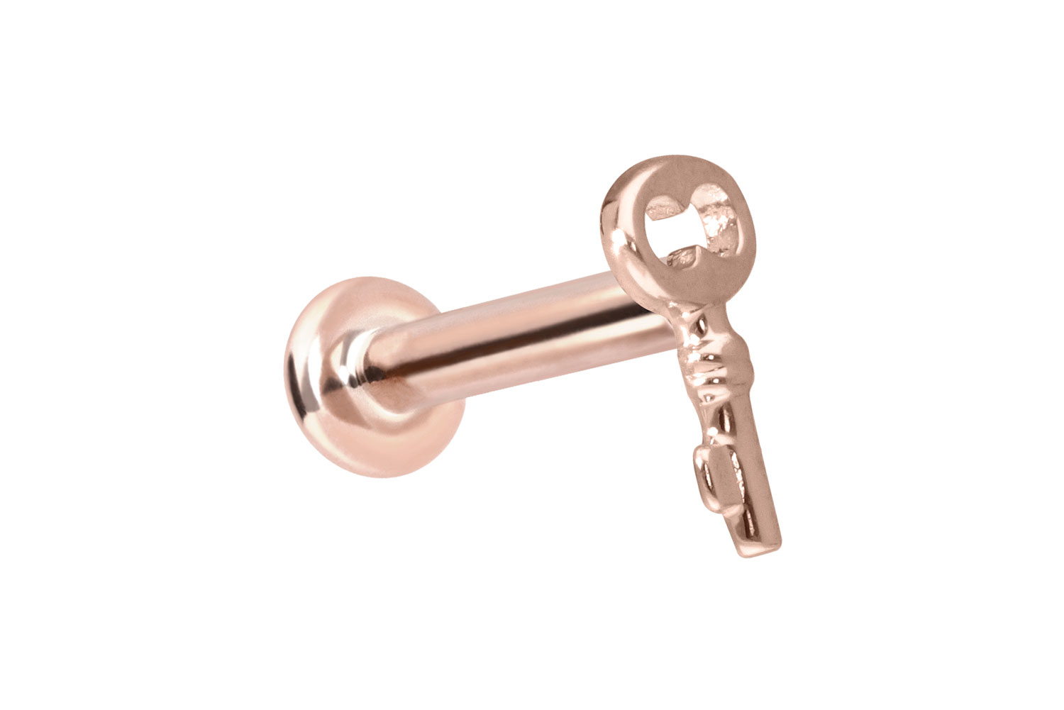 14 Karat Gold Labret Piercing mit Innengewinde SCHLÜSSEL